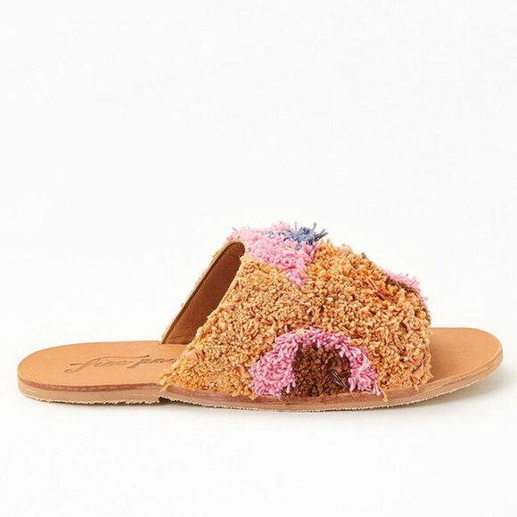 NWOT Free People Yuma woven "shag" peep toe sandal mules, 41 - Picture 3 of 16